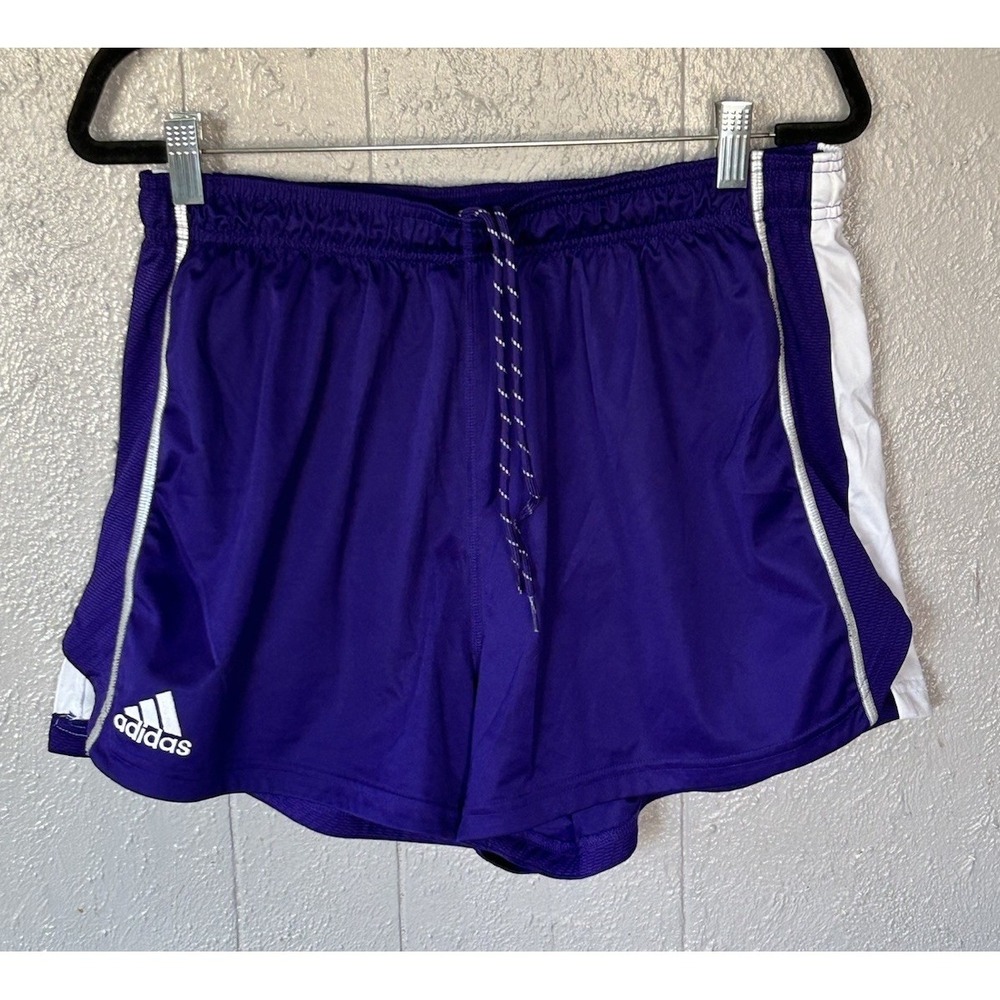 Women's Adidas Purple White Climacool Shorts Size XL Lining Drawstring Athletic